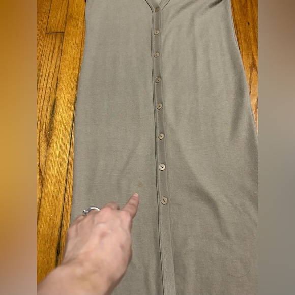 Vintage Express Womens Beige Button-Down V-Neck Sleeveless Maxi Dress Size Small - Picture 6 of 10
